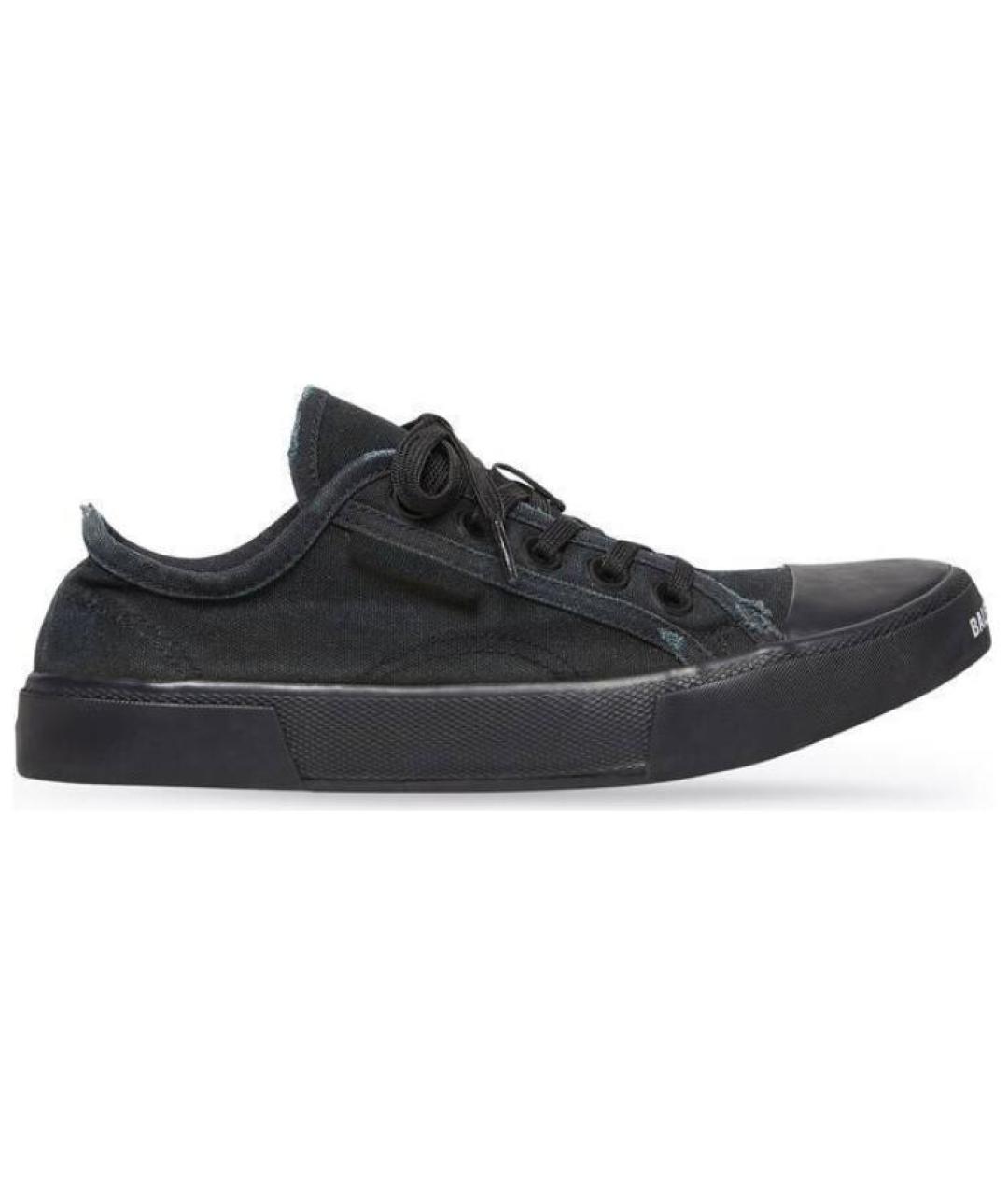 BALENCIAGA Черные текстильные низкие кроссовки / кеды, фото 2