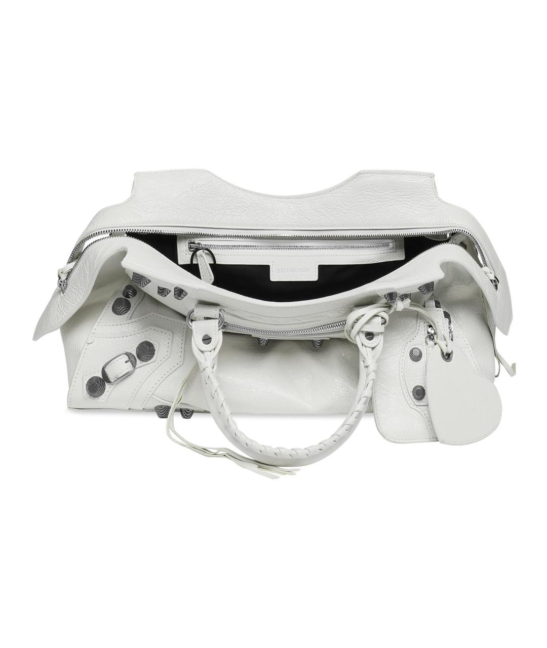 BALENCIAGA Белая кожаная сумка через плечо, фото 5