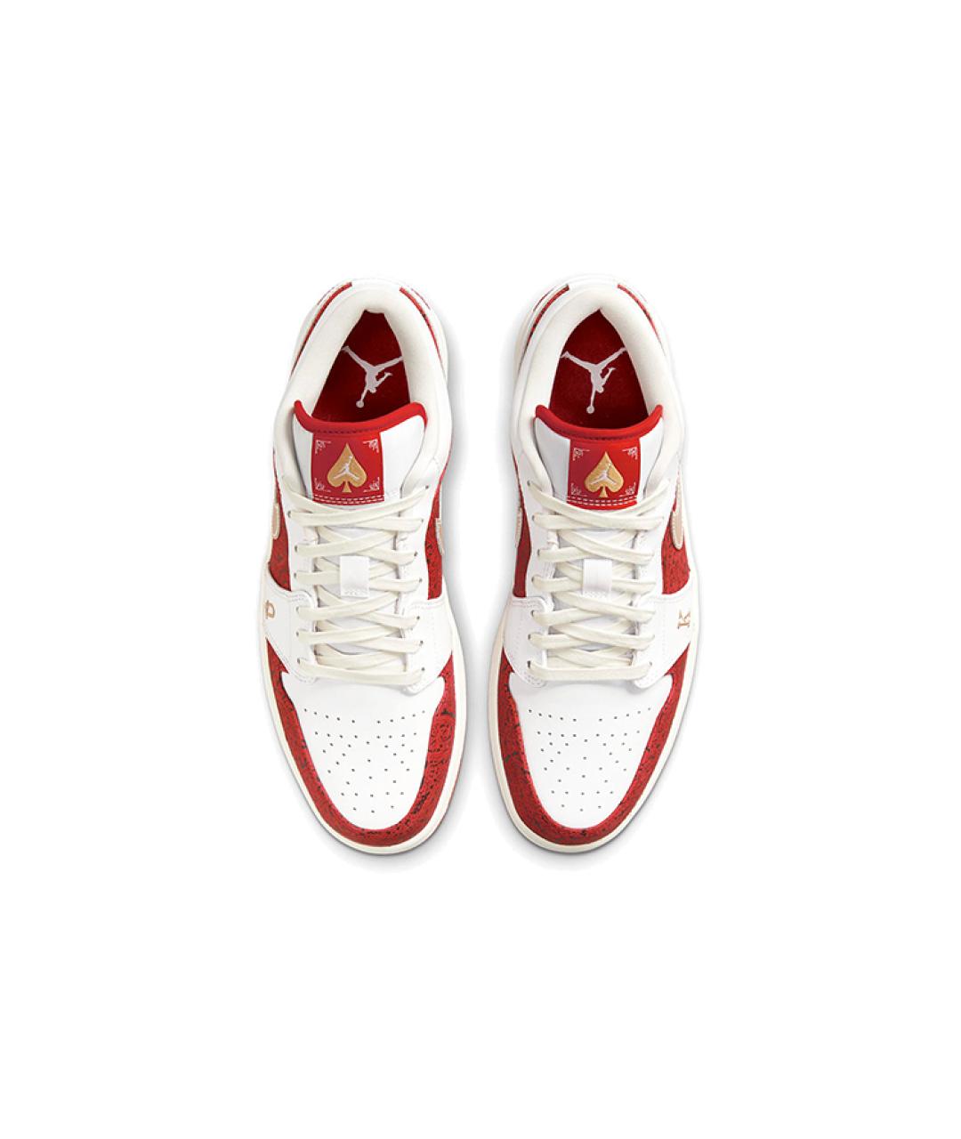 JORDAN Красные кожаные высокие кроссовки / кеды, фото 4