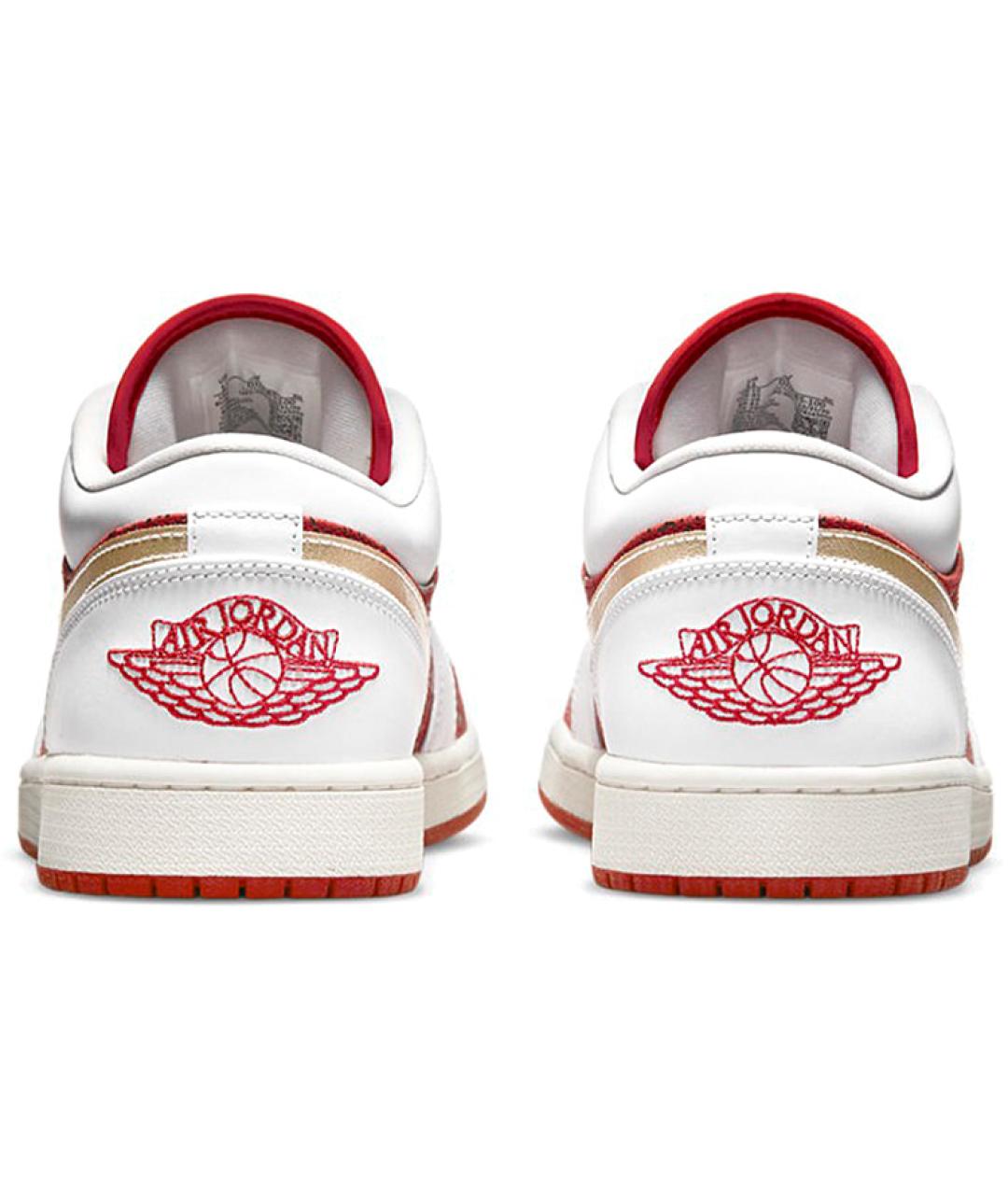 JORDAN Красные кожаные высокие кроссовки / кеды, фото 5