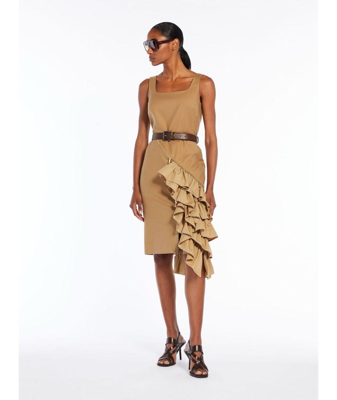 MAX MARA Бежевое коктейльное платье, фото 2