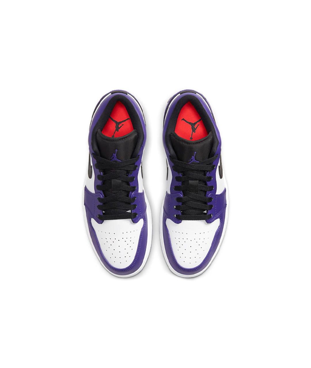 JORDAN Фиолетовые кожаные высокие кроссовки / кеды, фото 4