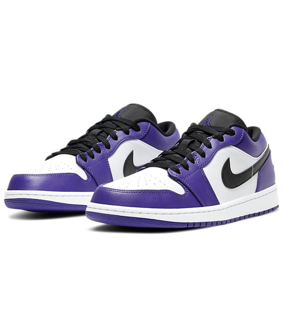 JORDAN Фиолетовые кожаные высокие кроссовки / кеды, фото 3