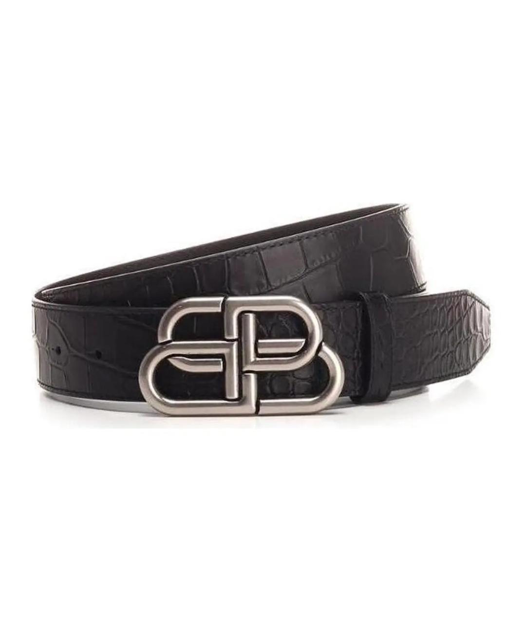 BALENCIAGA Черный кожаный ремень, фото 2