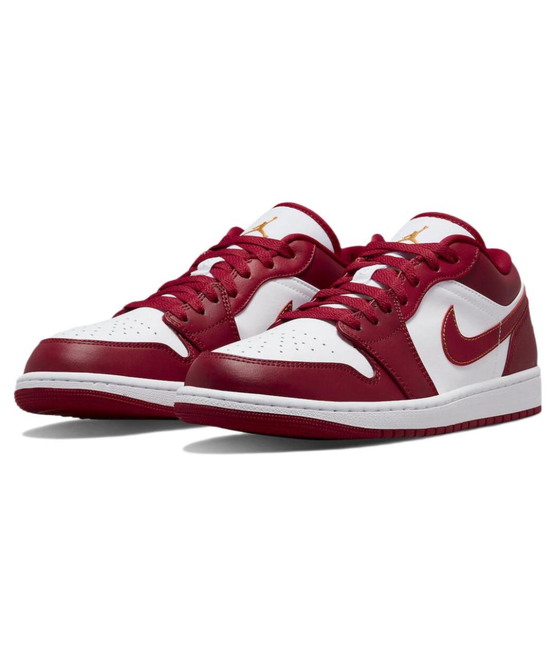 JORDAN Красные кожаные высокие кроссовки / кеды, фото 3