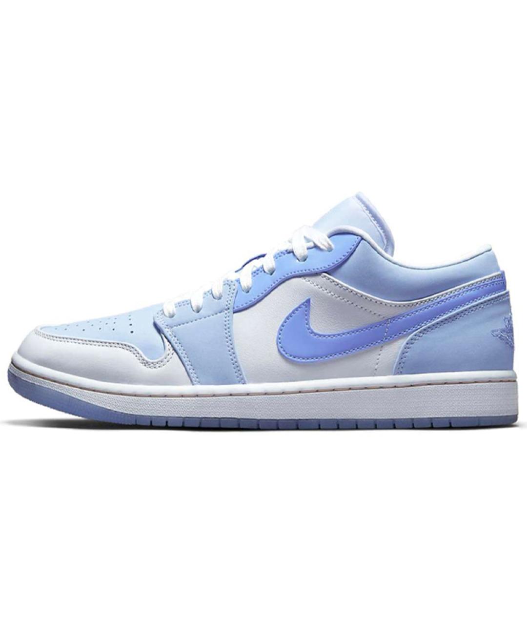 JORDAN Голубые кожаные высокие кроссовки / кеды, фото 2