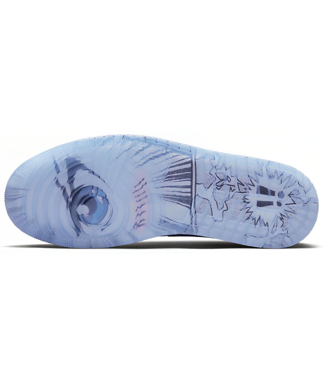 JORDAN Голубые кожаные высокие кроссовки / кеды, фото 6