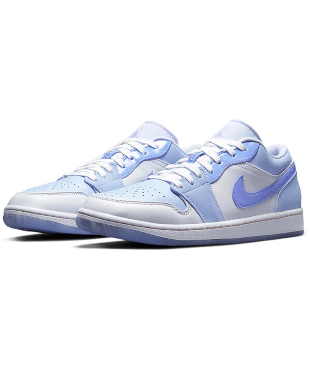 JORDAN Голубые кожаные высокие кроссовки / кеды, фото 3