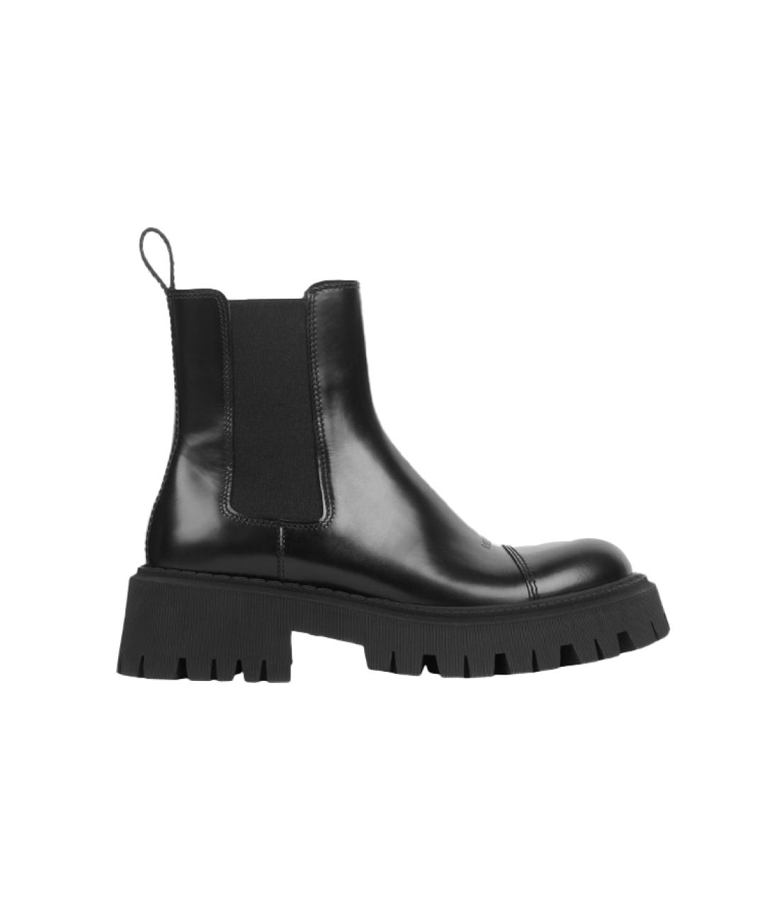 BALENCIAGA Черные кожаные высокие ботинки, фото 1