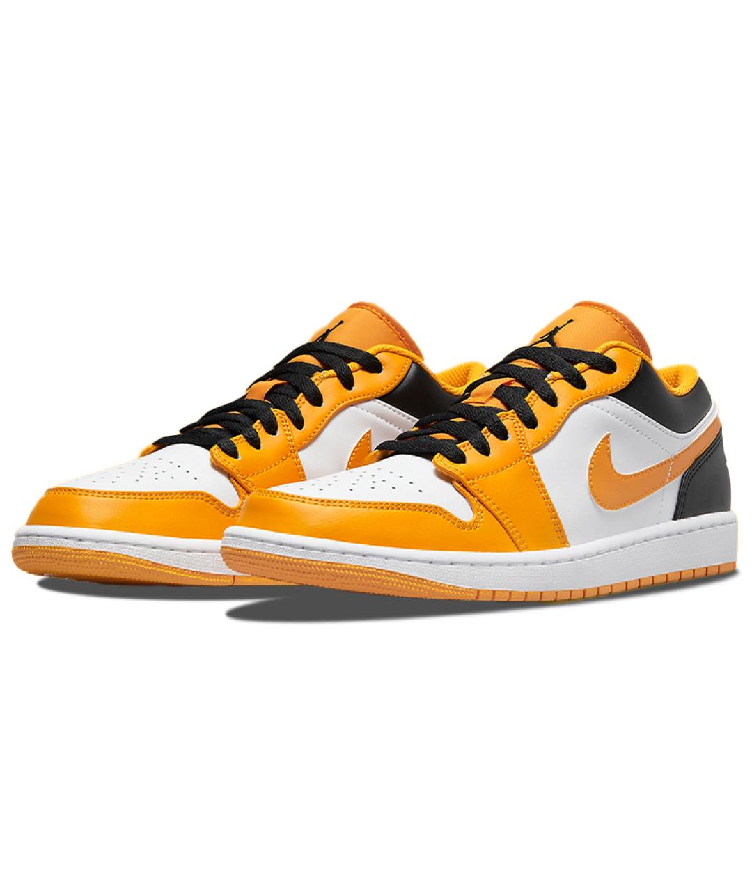 JORDAN Оранжевое кожаные высокие кроссовки / кеды, фото 3