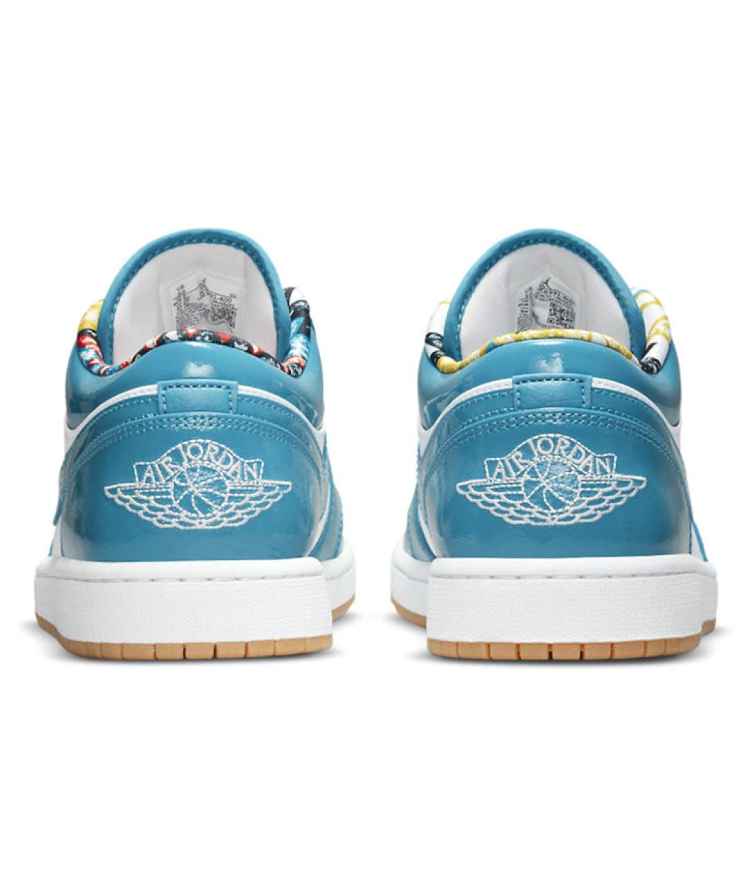 JORDAN Синие кожаные высокие кроссовки / кеды, фото 5