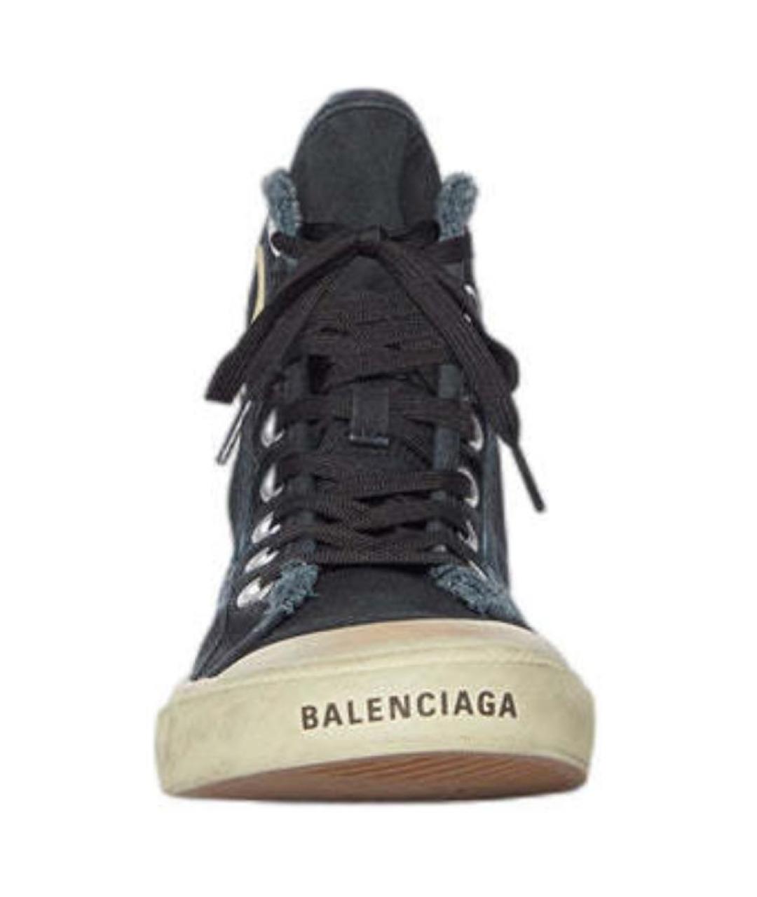 BALENCIAGA Черные текстильные высокие кроссовки / кеды, фото 3