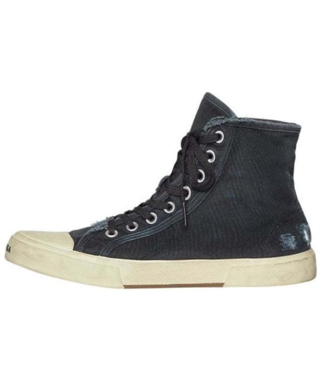 BALENCIAGA Черные текстильные высокие кроссовки / кеды, фото 6