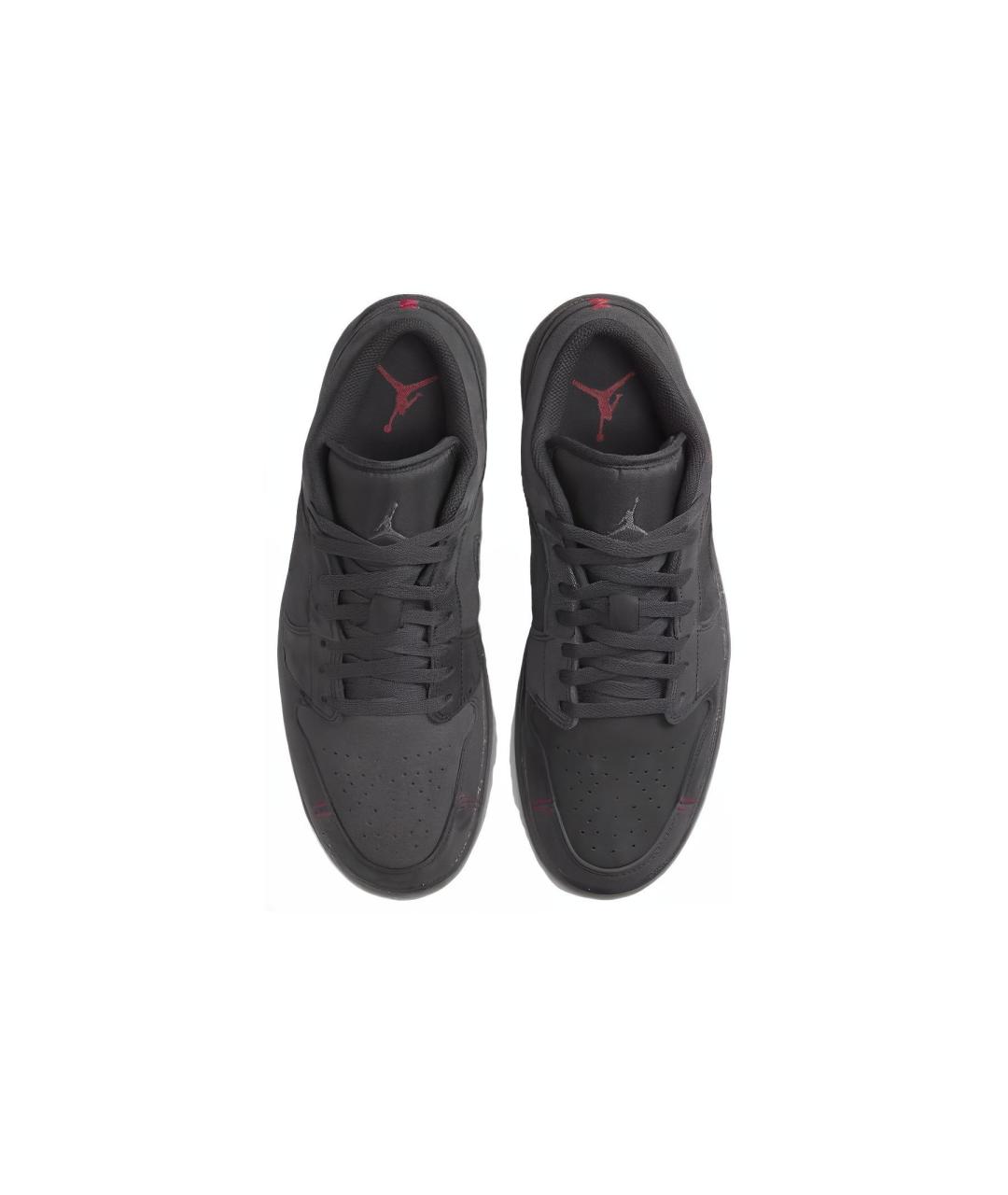 JORDAN Черные кожаные высокие кроссовки / кеды, фото 4