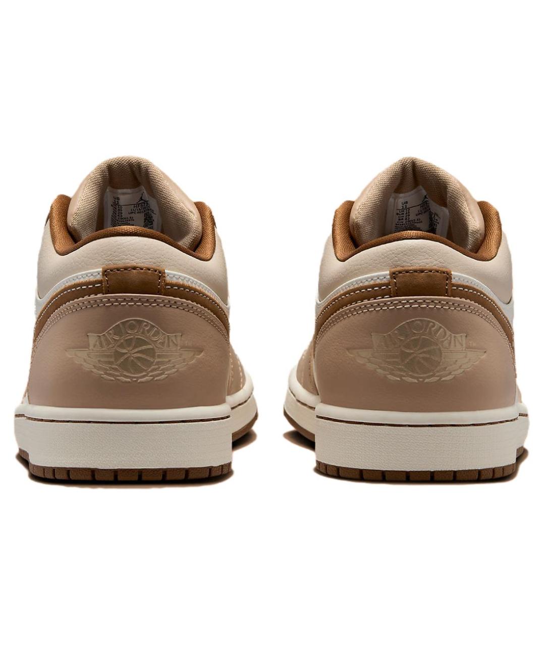 JORDAN Бежевые кожаные высокие кроссовки / кеды, фото 5