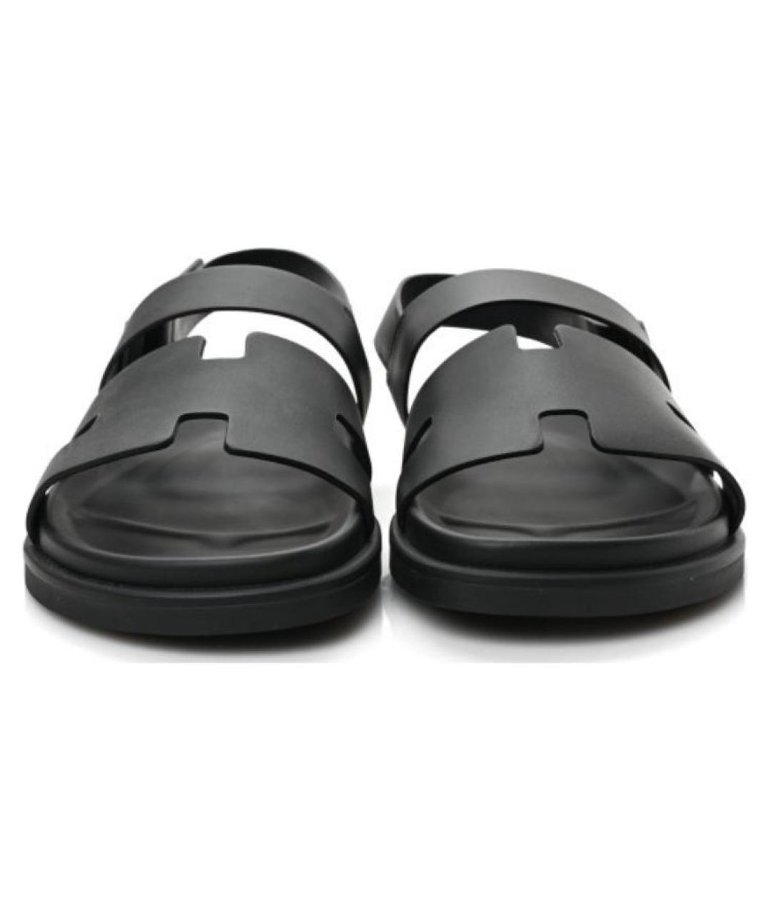 HERMES Черные сандалии, фото 4