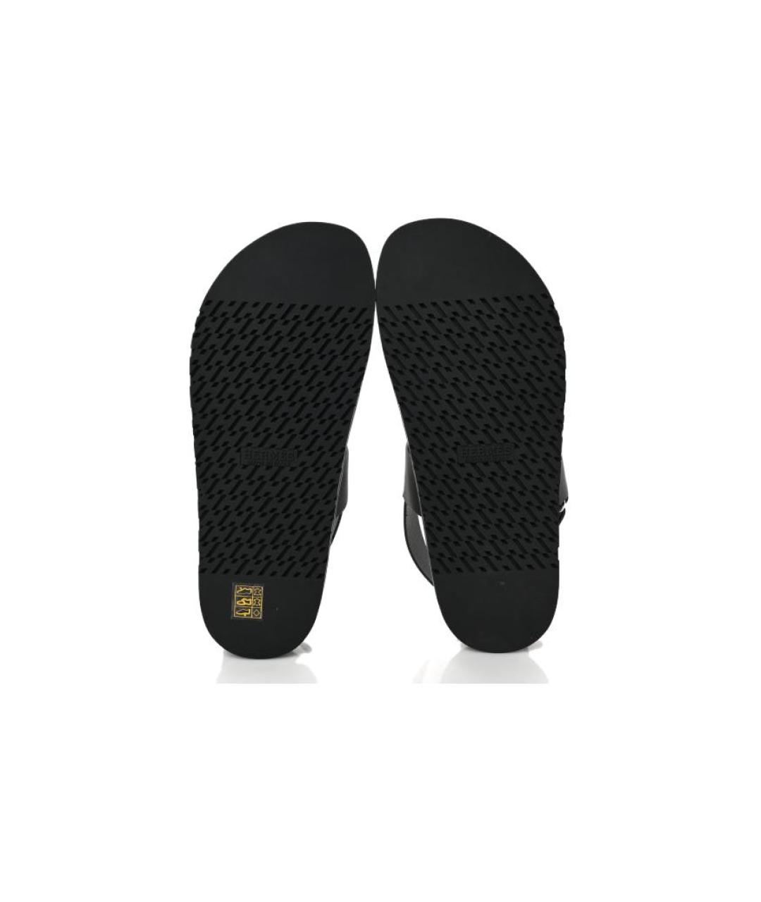 HERMES Черные сандалии, фото 5