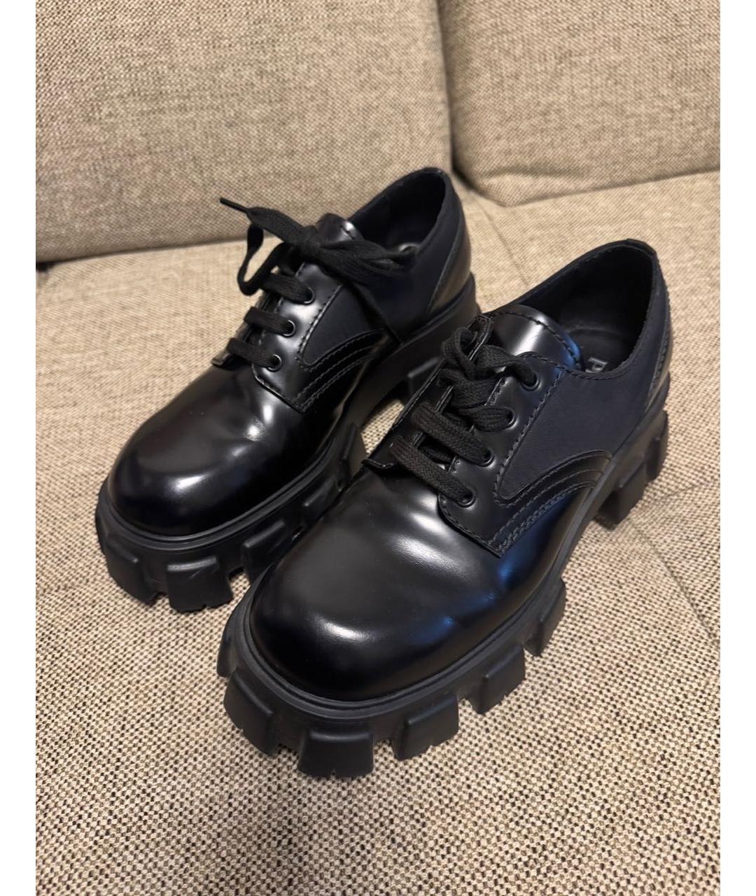 PRADA Черные кожаные ботинки, фото 6