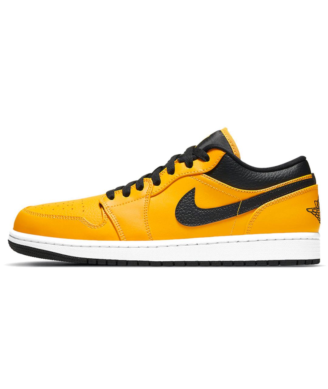 JORDAN Желтые кожаные высокие кроссовки / кеды, фото 2