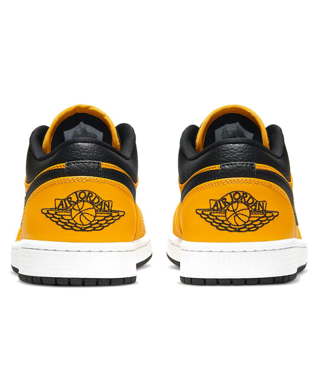 JORDAN Желтые кожаные высокие кроссовки / кеды, фото 5