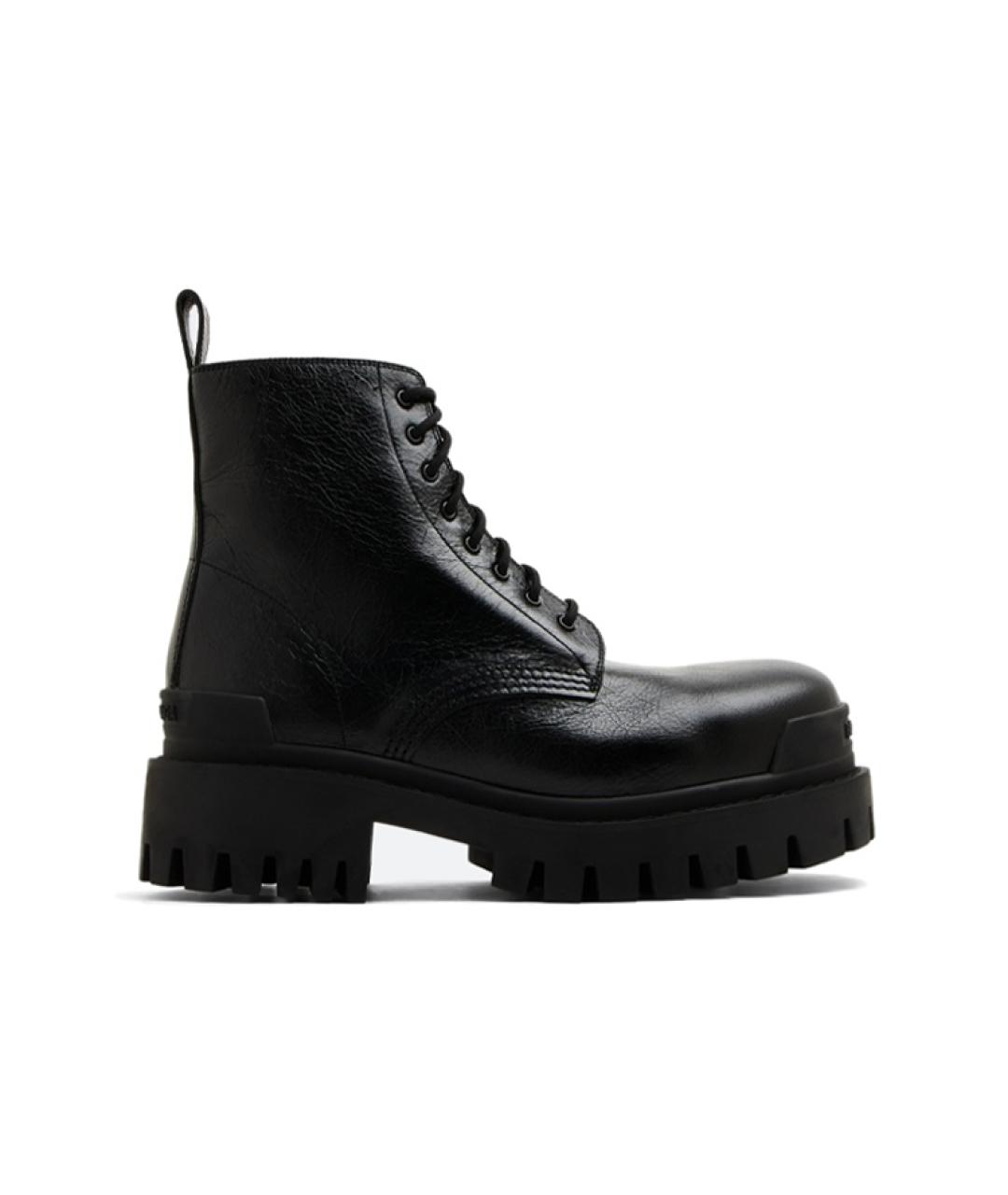 BALENCIAGA Черные кожаные высокие ботинки, фото 1