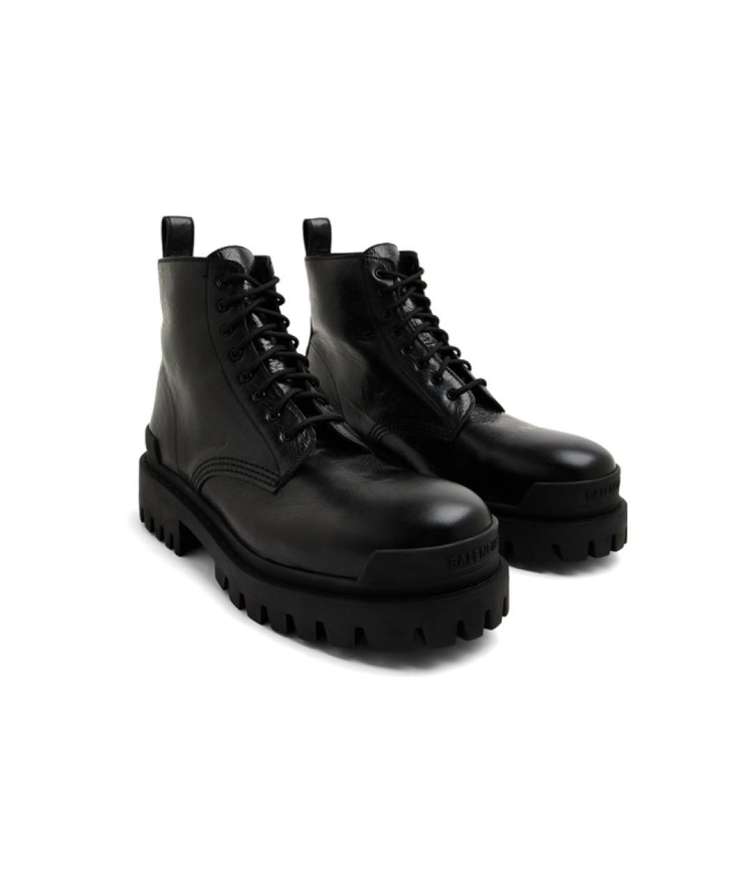 BALENCIAGA Черные кожаные высокие ботинки, фото 3