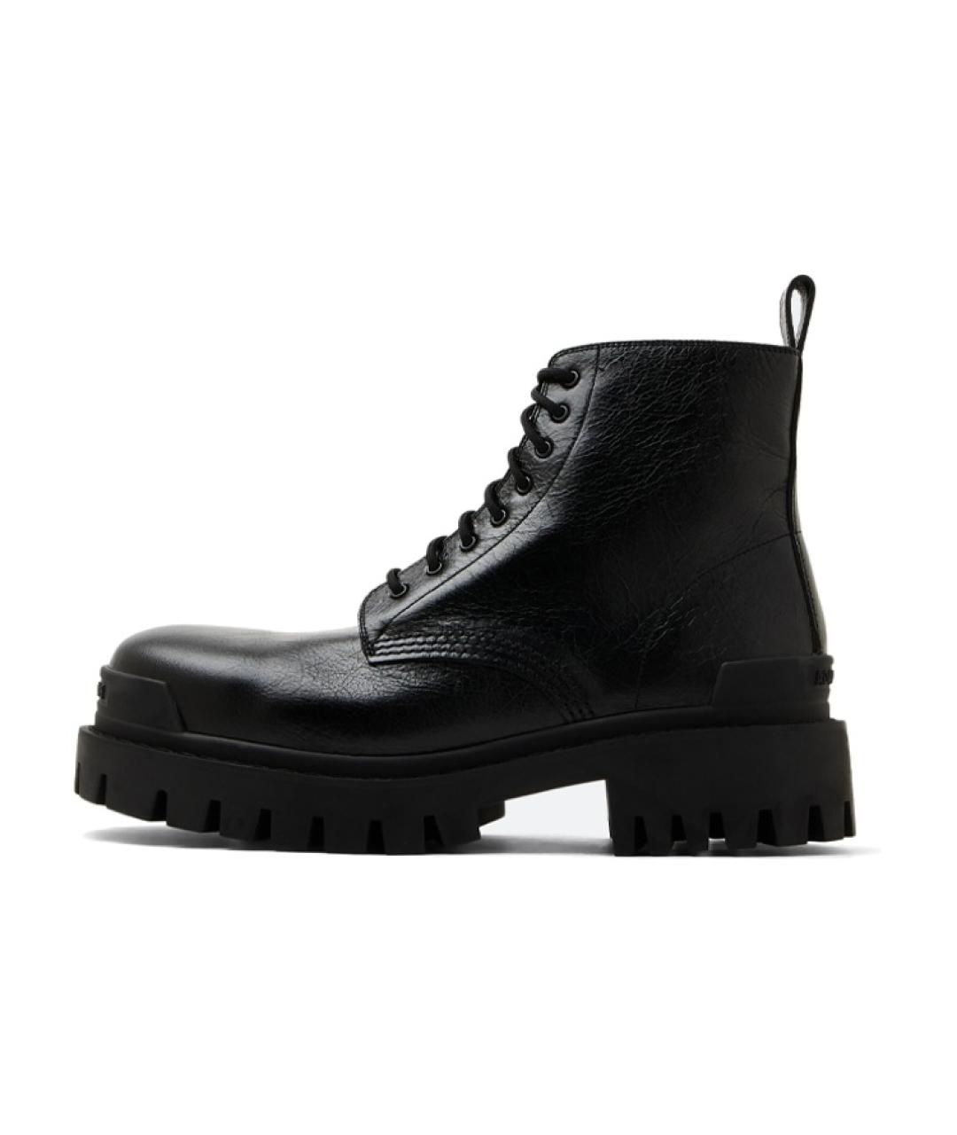 BALENCIAGA Черные кожаные высокие ботинки, фото 2