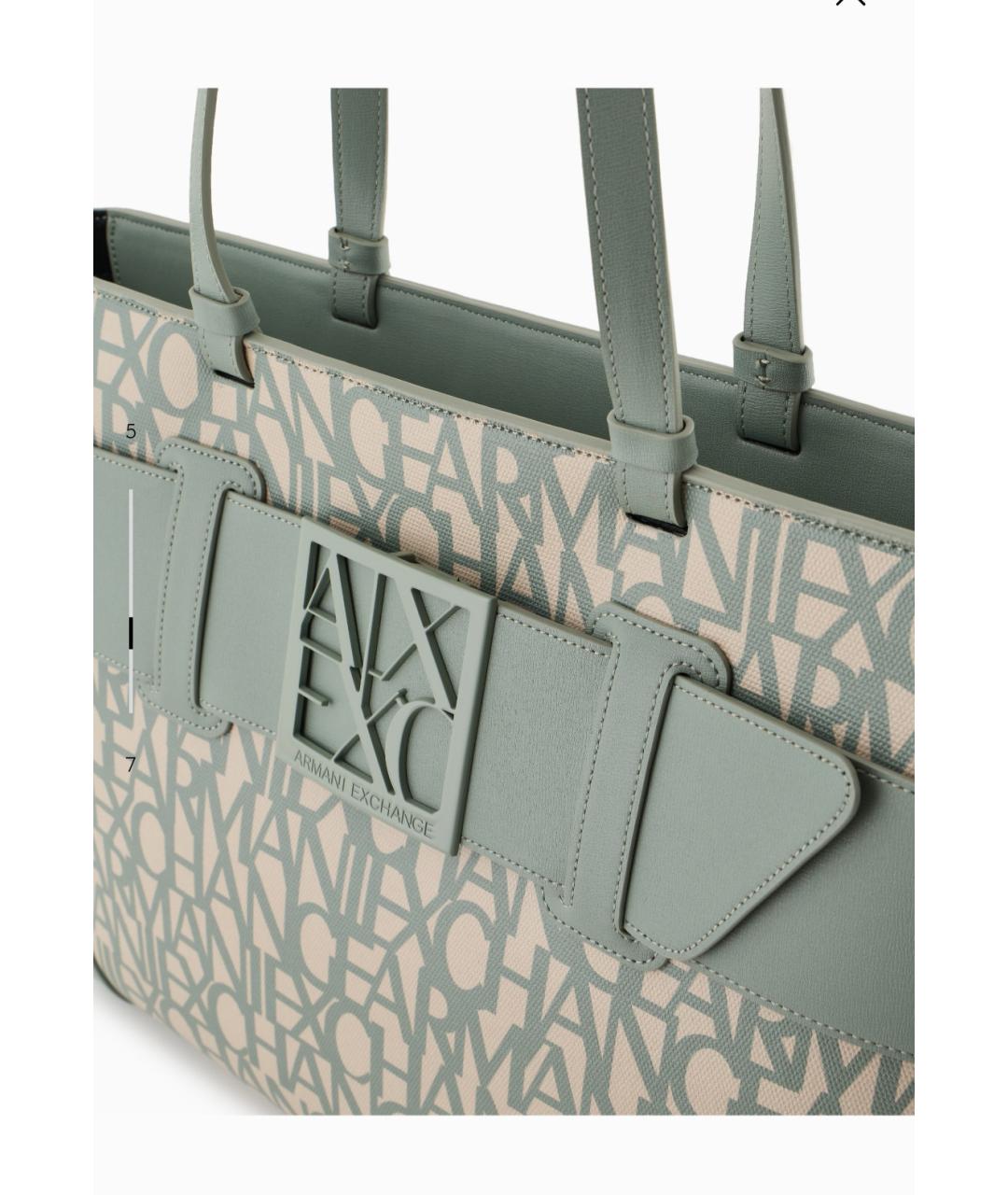 ARMANI EXCHANGE Голубая сумка тоут, фото 3