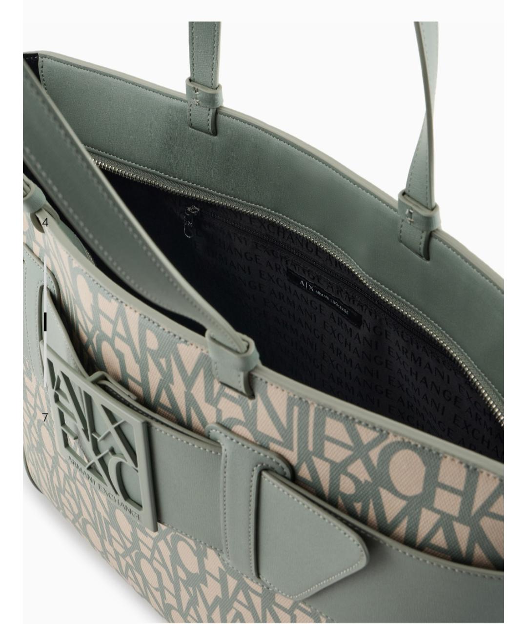 ARMANI EXCHANGE Голубая сумка тоут, фото 4