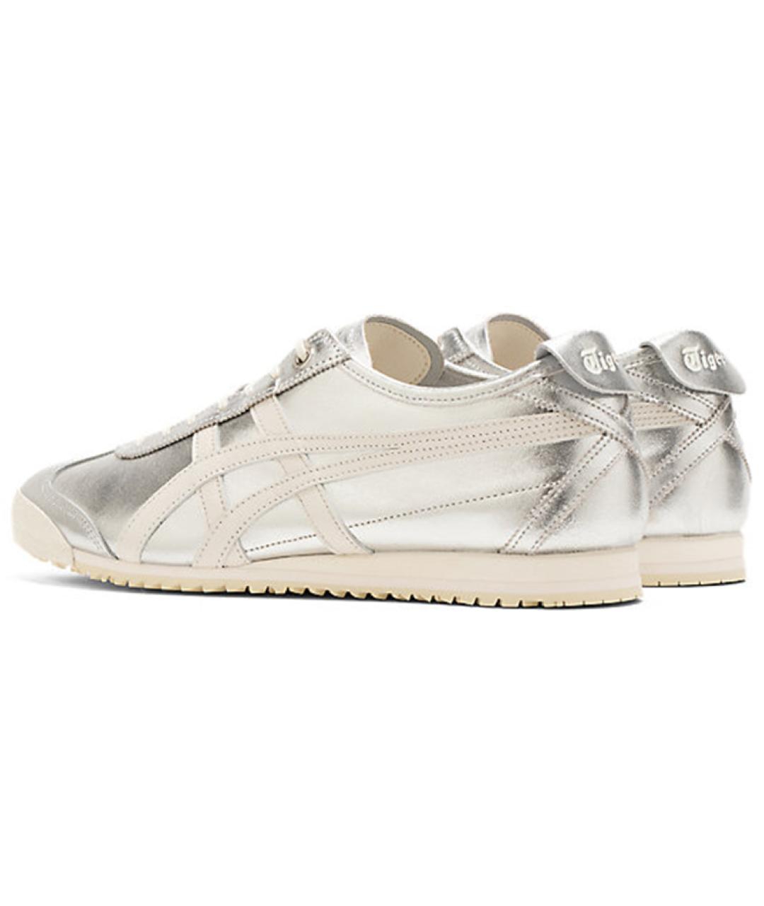 ONITSUKA TIGER Серебряные кожаные кеды, фото 4