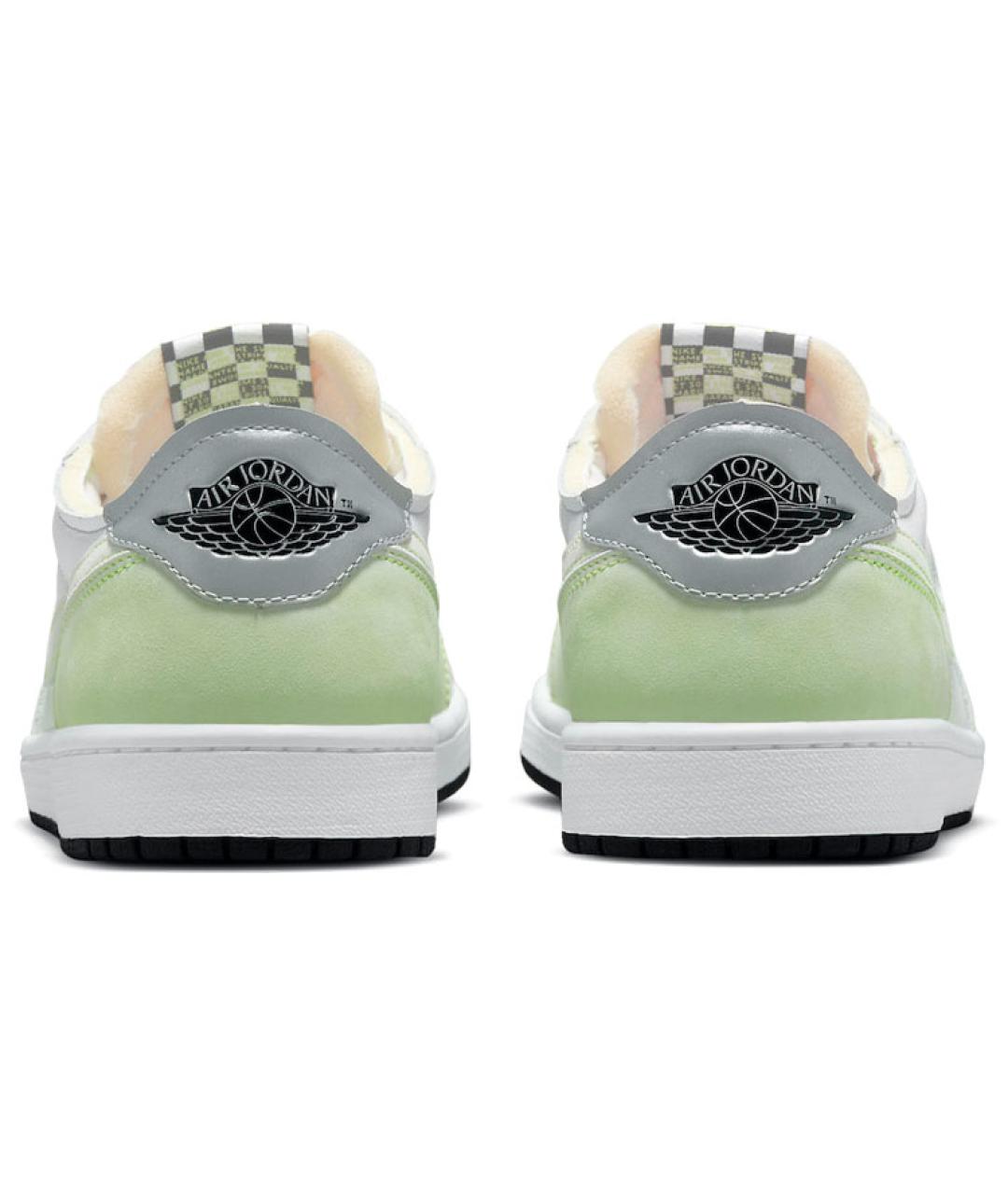 JORDAN Зеленые кожаные высокие кроссовки / кеды, фото 5