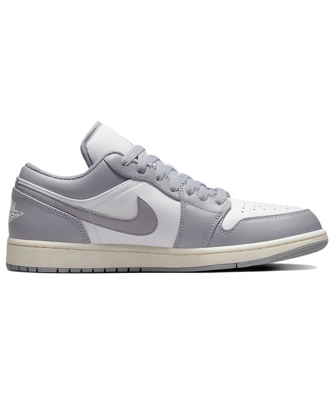 JORDAN Серые кожаные низкие кроссовки / кеды, фото 1