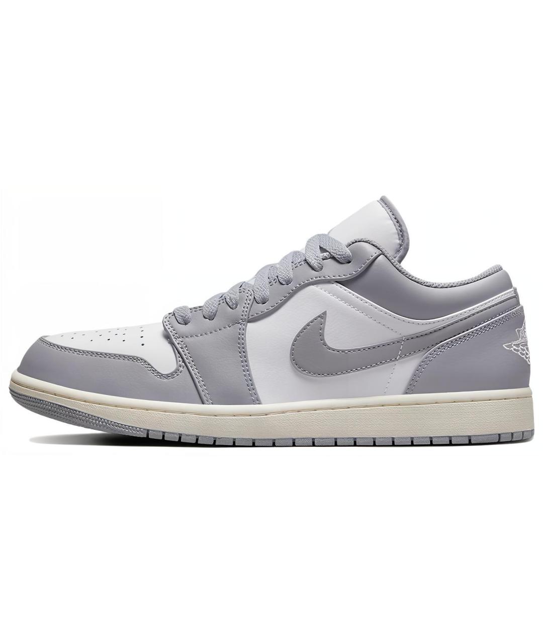 JORDAN Серые кожаные низкие кроссовки / кеды, фото 2