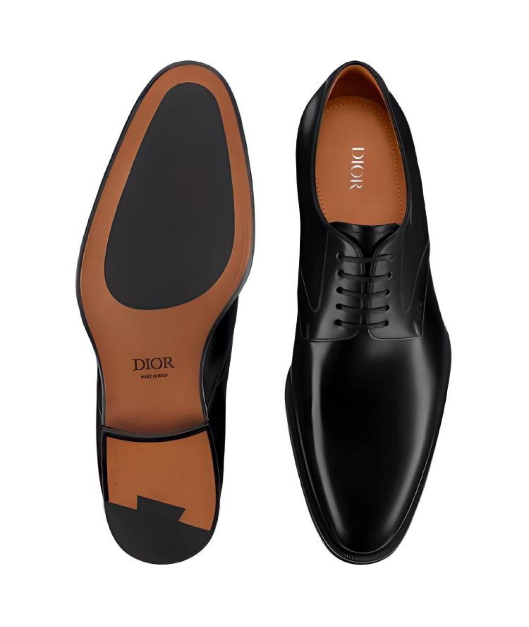 CHRISTIAN DIOR Черные кожаные туфли, фото 5
