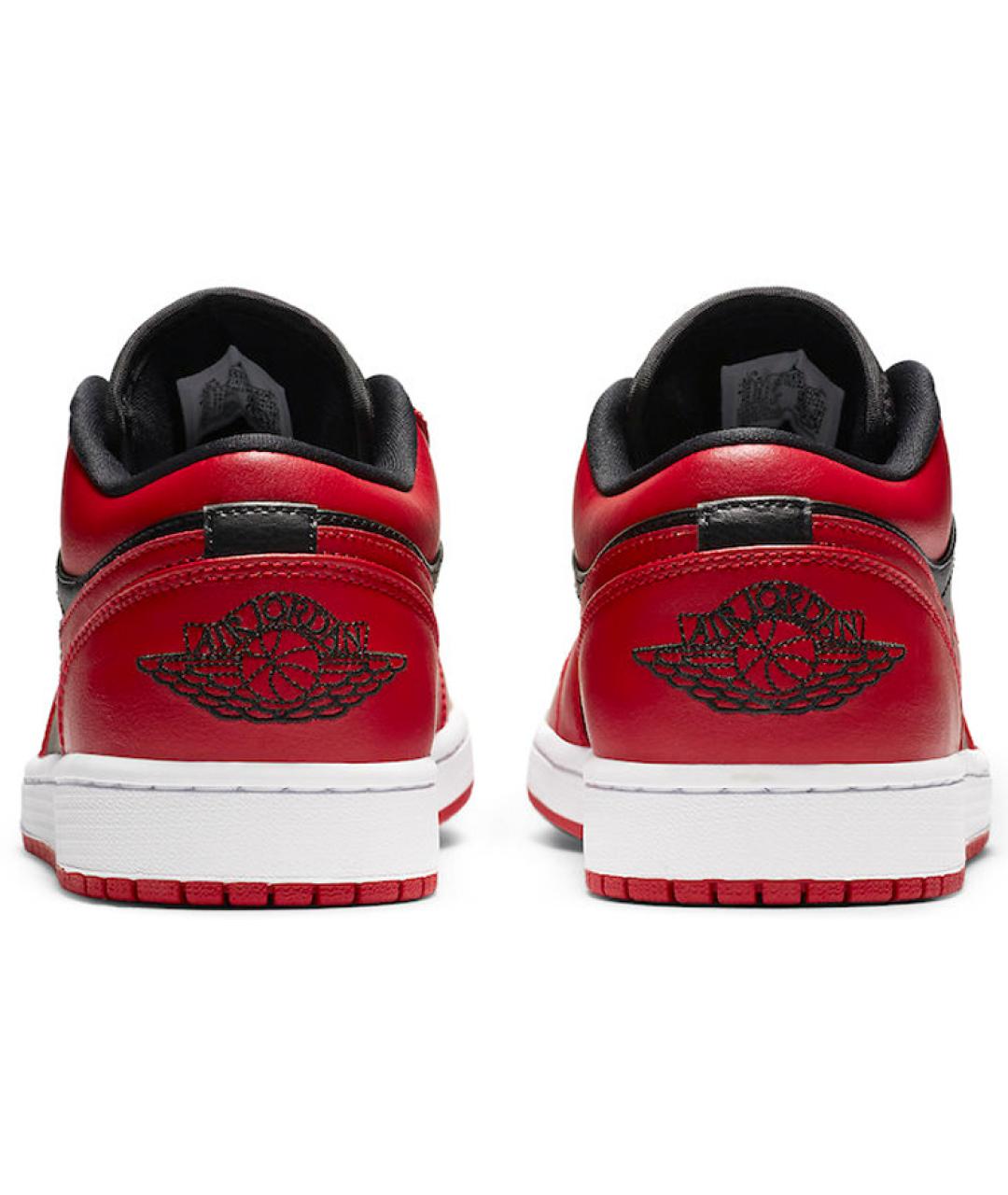 JORDAN Красные кожаные низкие кроссовки / кеды, фото 5