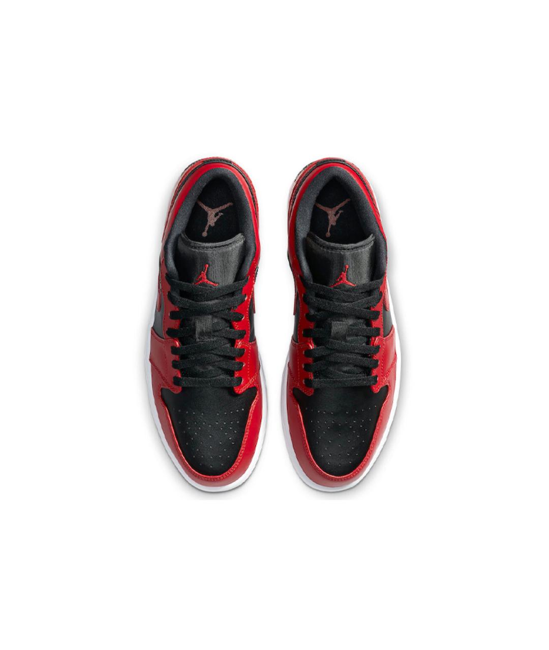 JORDAN Красные кожаные низкие кроссовки / кеды, фото 4