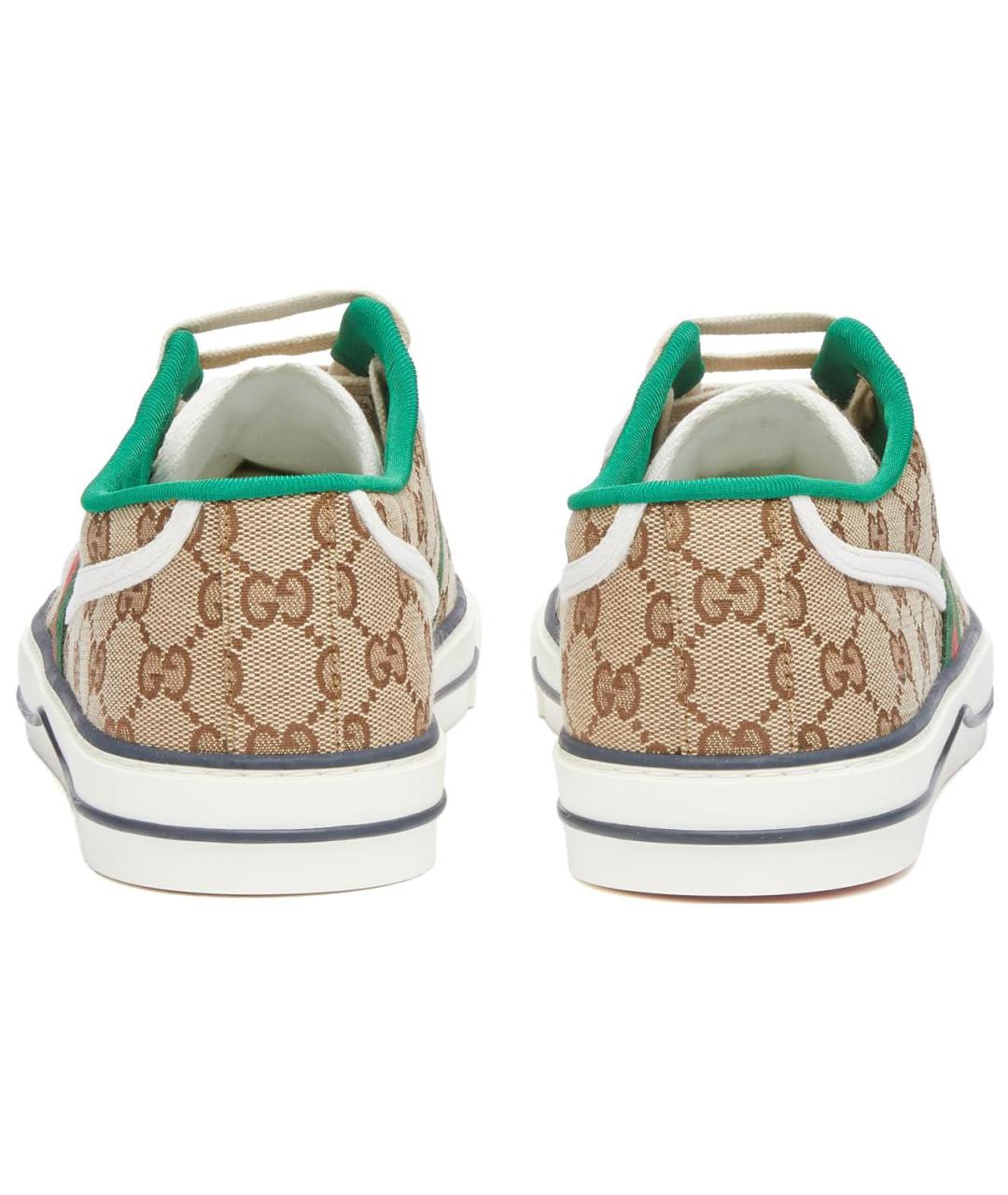 GUCCI Бежевые текстильные низкие кроссовки / кеды, фото 5