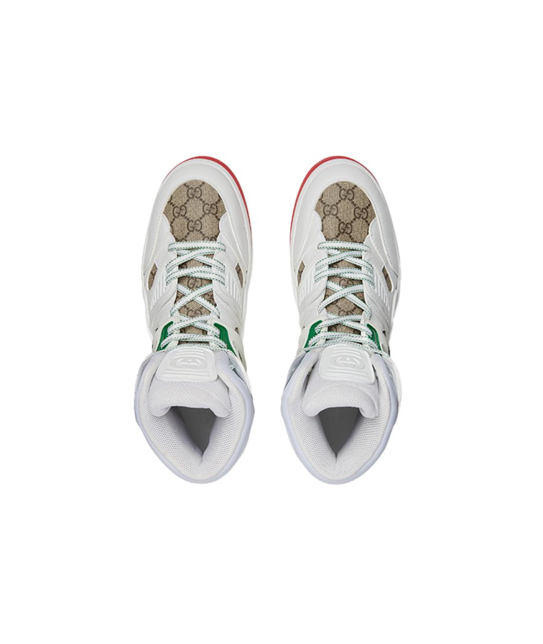 GUCCI Белые кожаные высокие кроссовки / кеды, фото 4