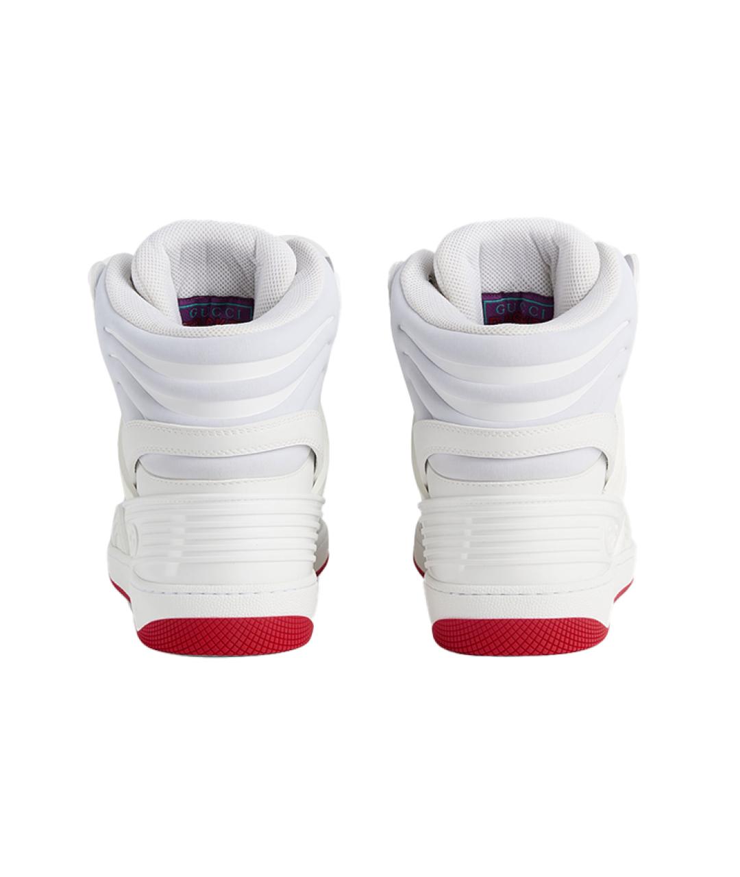 GUCCI Белые кожаные высокие кроссовки / кеды, фото 5