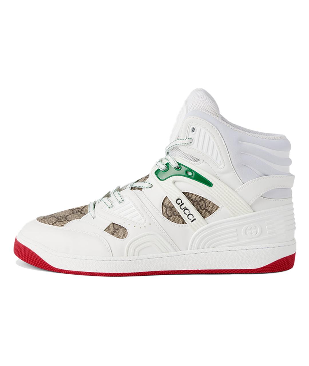 GUCCI Белые кожаные высокие кроссовки / кеды, фото 2