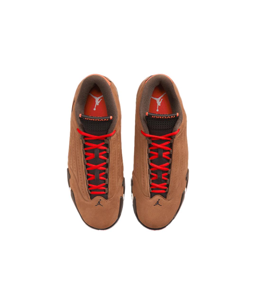 JORDAN Коричневые нубуковые высокие кроссовки / кеды, фото 4