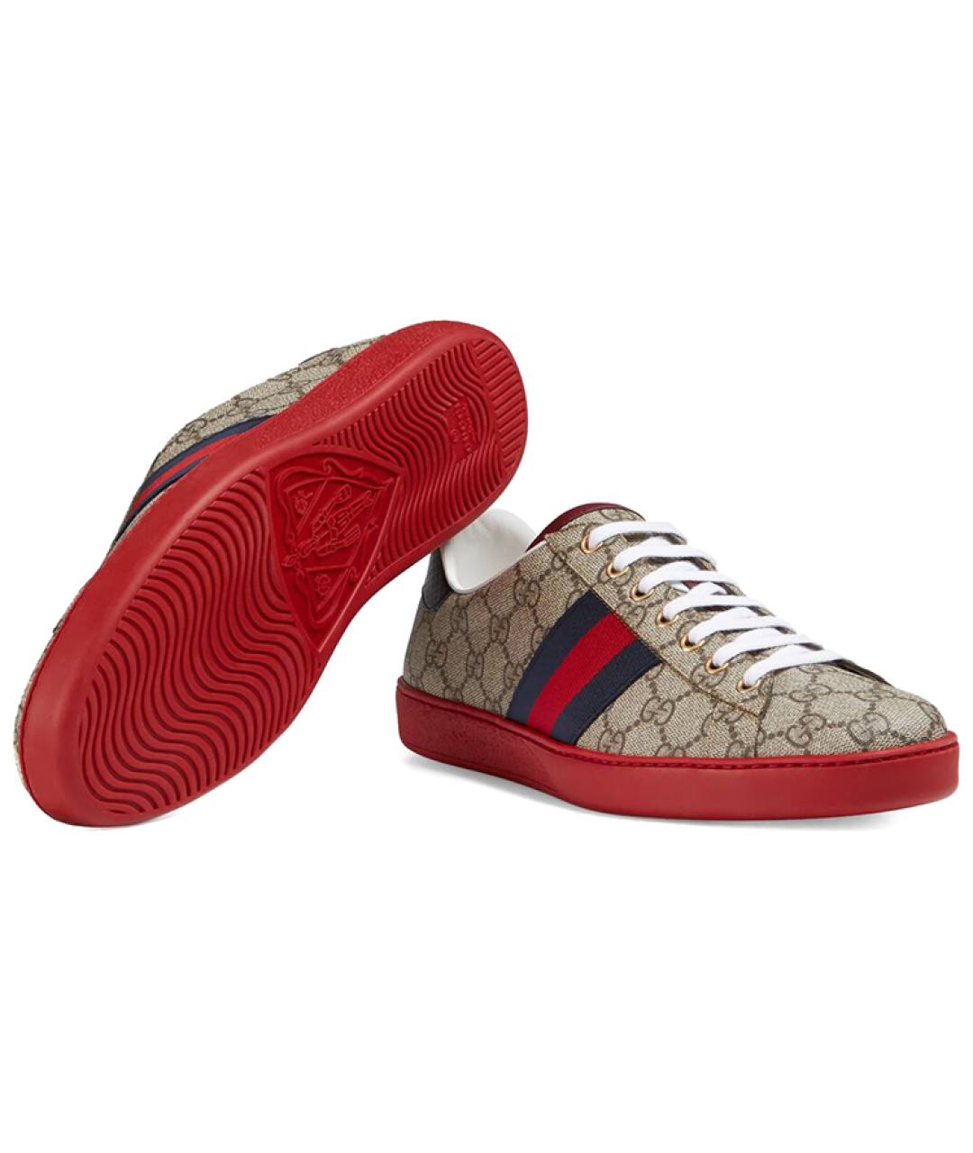 GUCCI Бежевые низкие кроссовки / кеды, фото 5