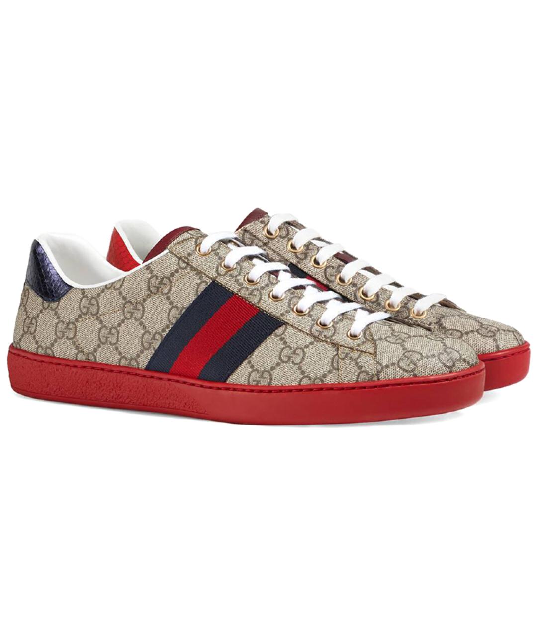 GUCCI Бежевые низкие кроссовки / кеды, фото 2