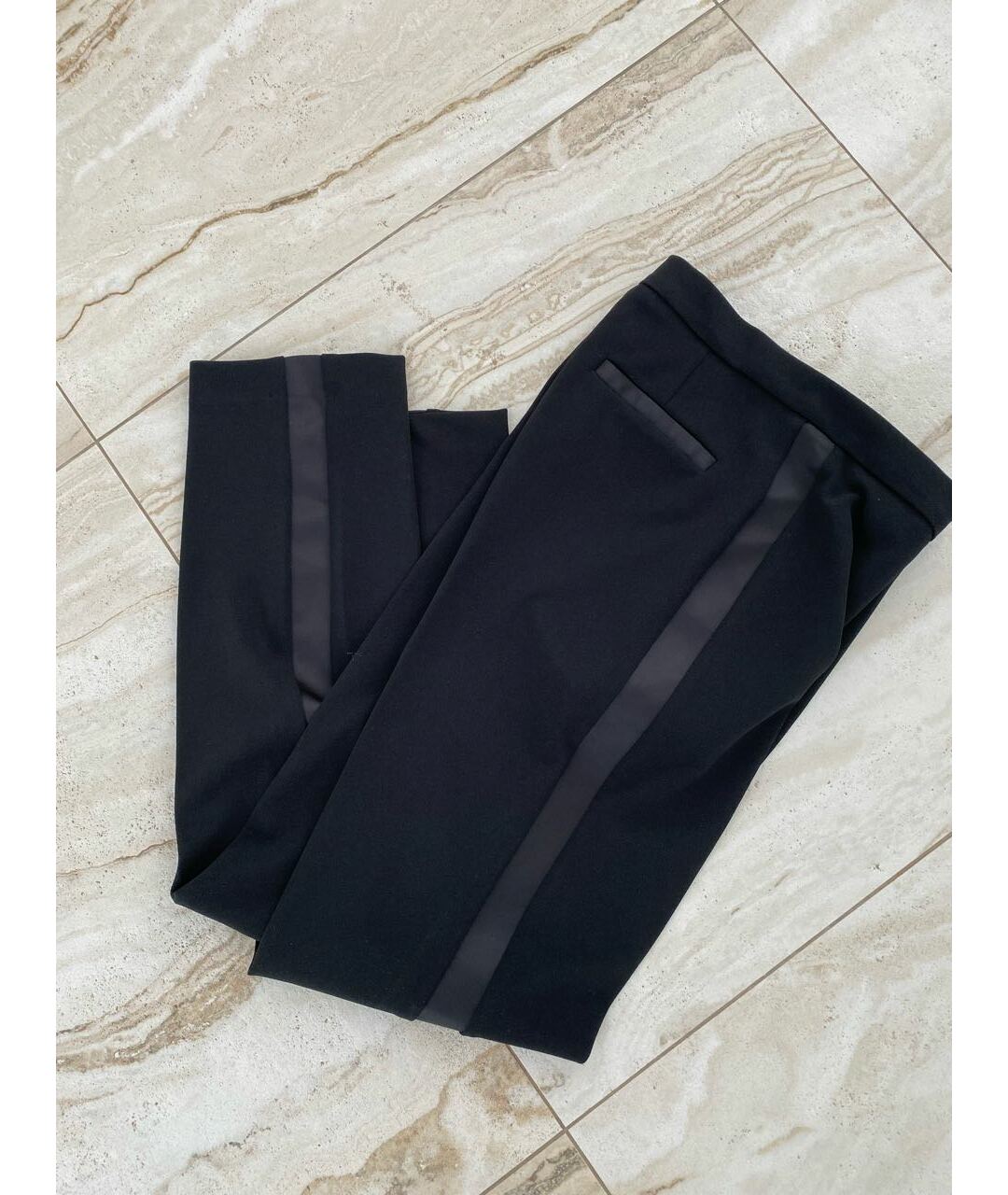 IRIS & INK  Черные шерстяные прямые брюки, фото 6