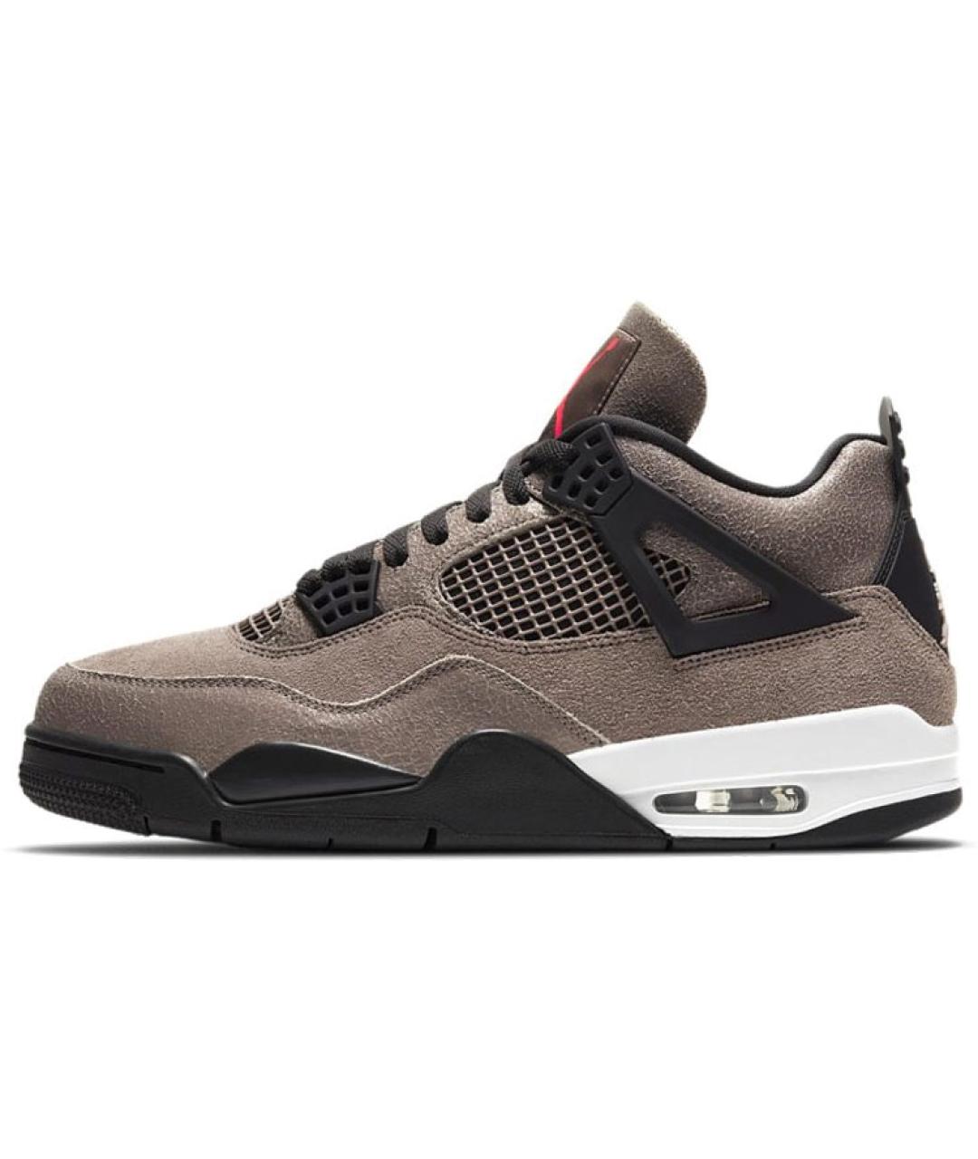 JORDAN Коричневые кожаные высокие кроссовки / кеды, фото 7