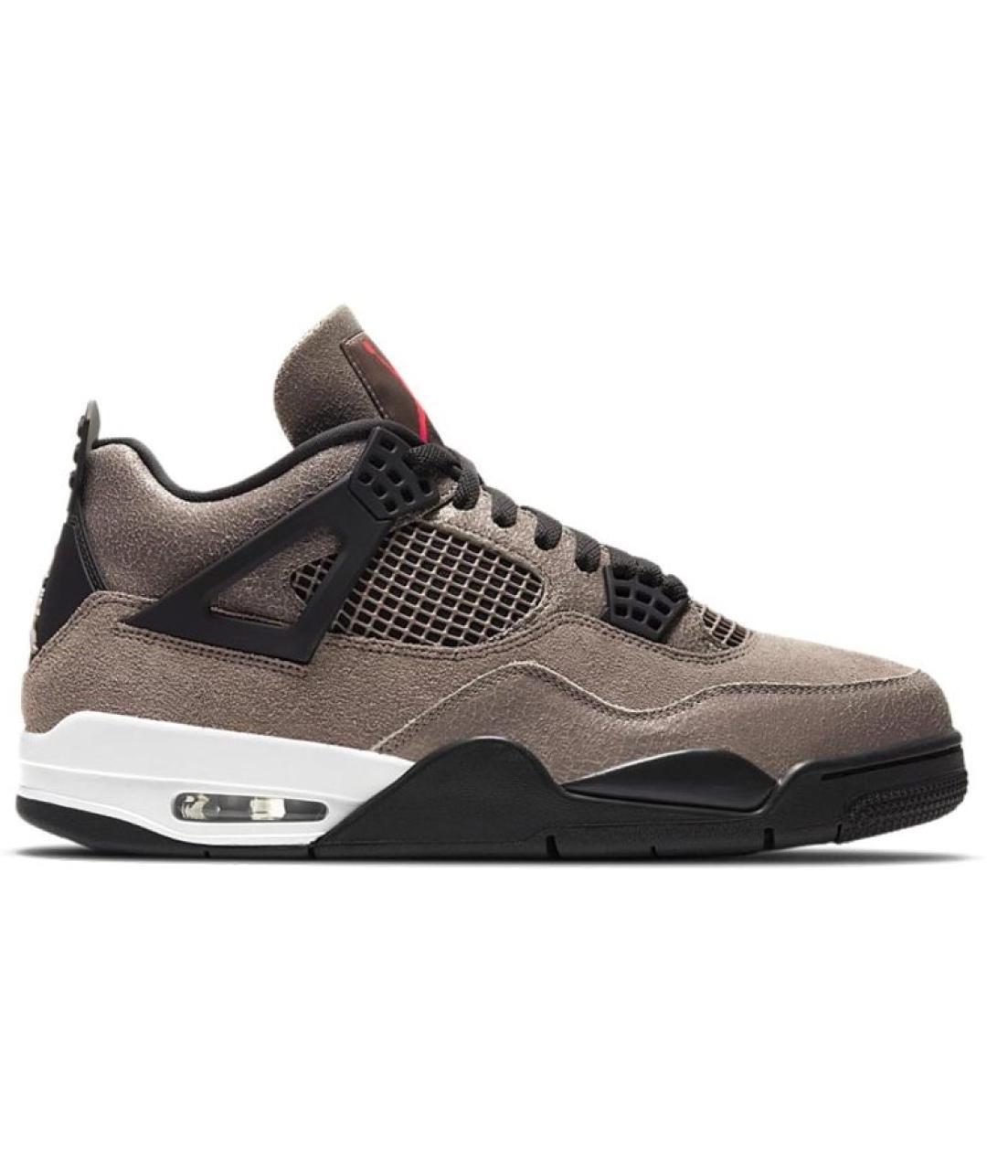 JORDAN Коричневые кожаные высокие кроссовки / кеды, фото 1