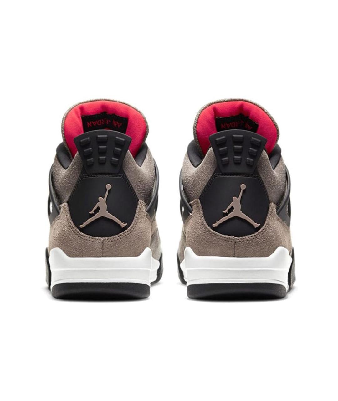 JORDAN Коричневые кожаные высокие кроссовки / кеды, фото 5