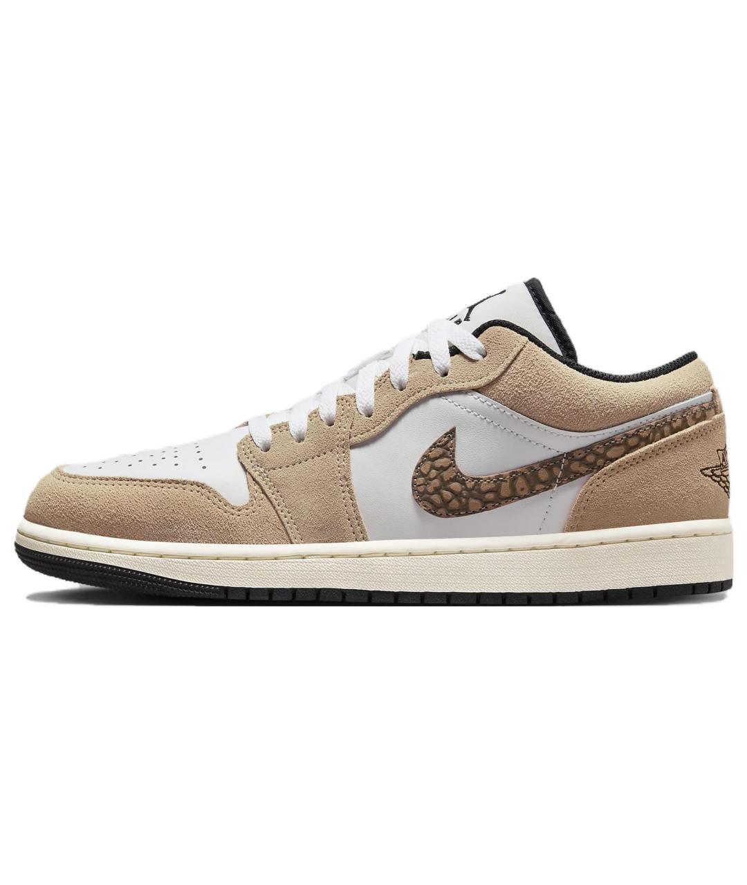 JORDAN Бежевые кожаные высокие кроссовки / кеды, фото 2