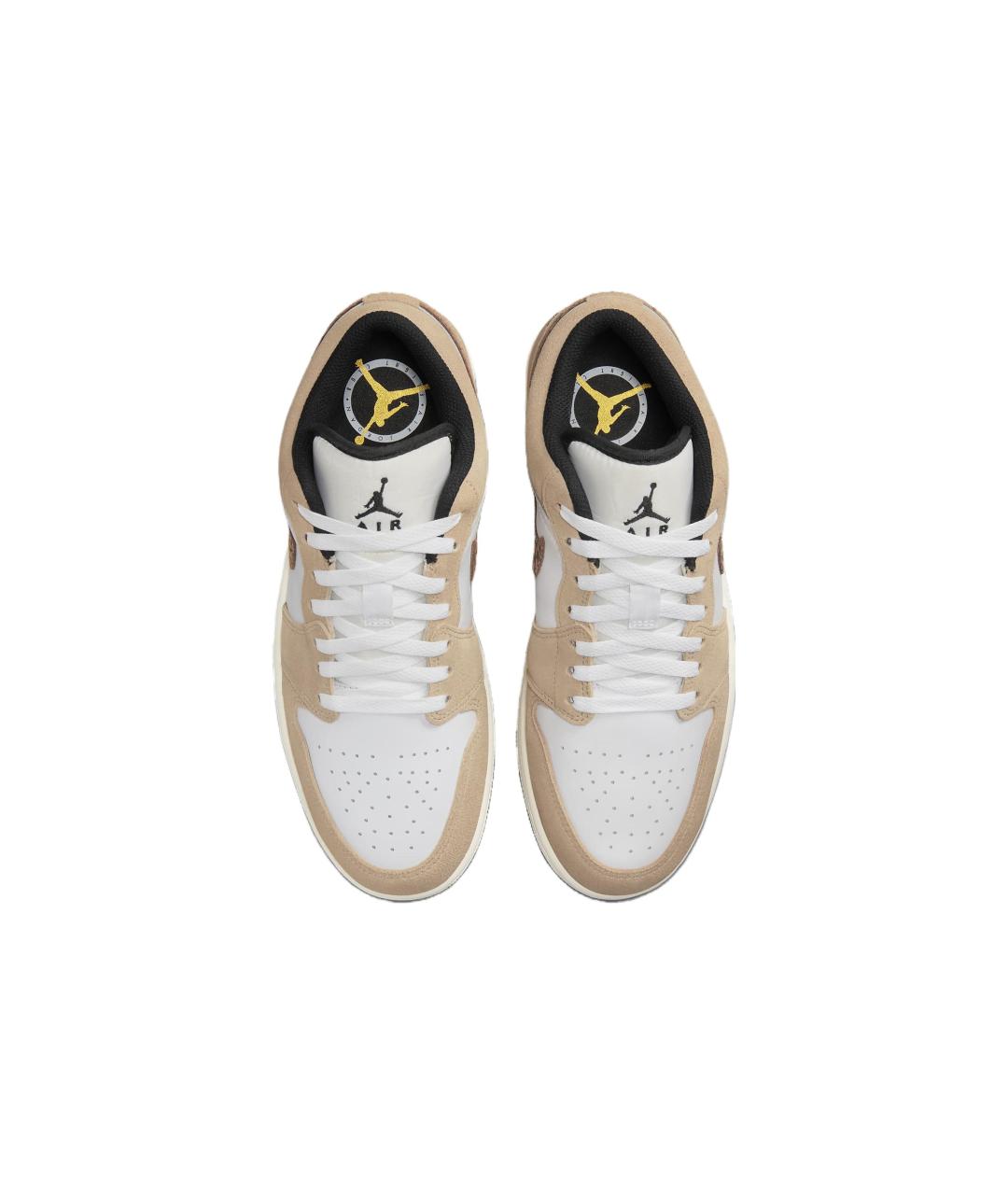 JORDAN Бежевые кожаные высокие кроссовки / кеды, фото 4