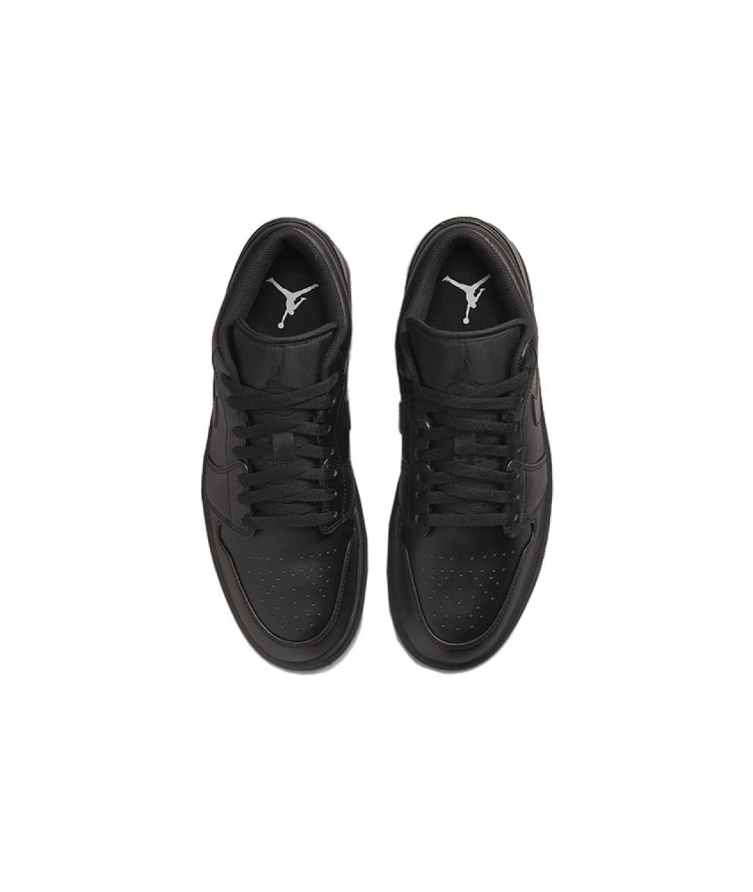 JORDAN Черные кожаные низкие кроссовки / кеды, фото 4